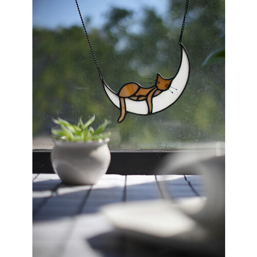 Βιτρό Suncatcher Αναμνηστικό αφιέρωμα για κατοικίδια, δώρο για τους λάτρεις της γάτας, 2