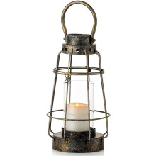 Vintage Style Table Lamp, High-Quality Iron Battery Operated Hanging Or Free Standing, Suitable For Indoor Or Outdoor Use