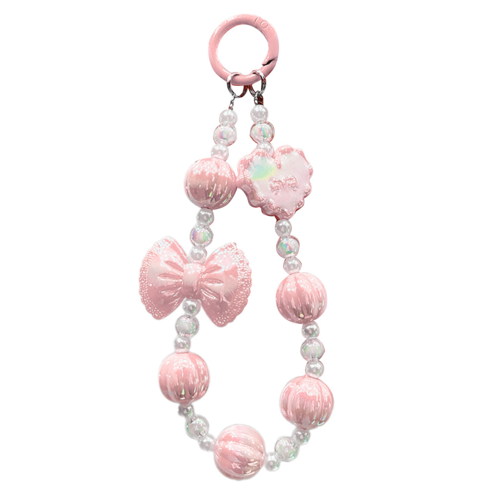Phone Chain Handmade Pendant Cellphone Lanyard For Women- Pink 7704000216364