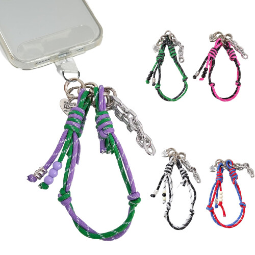 Multifunction Comfortable Braided Wrist Strap-Red and blue 2