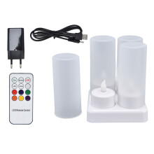 USB Charging Cable Flameless Candles With Timer Function Rechargeable Candles Flickering Flameless Candles Warm White Light Romantic Atmosphere Batter