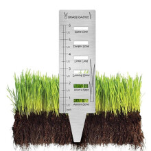 Solução ecológica para jardinagem: Medidor de grama em aço inoxidável para medição precisa do crescimento, um presente ideal para entusiastas