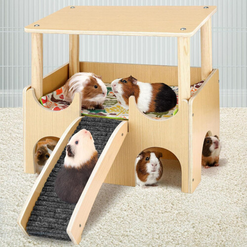 Ventilated Guinea Pigs Hideouts House Habitat Cage Playgrounds 1