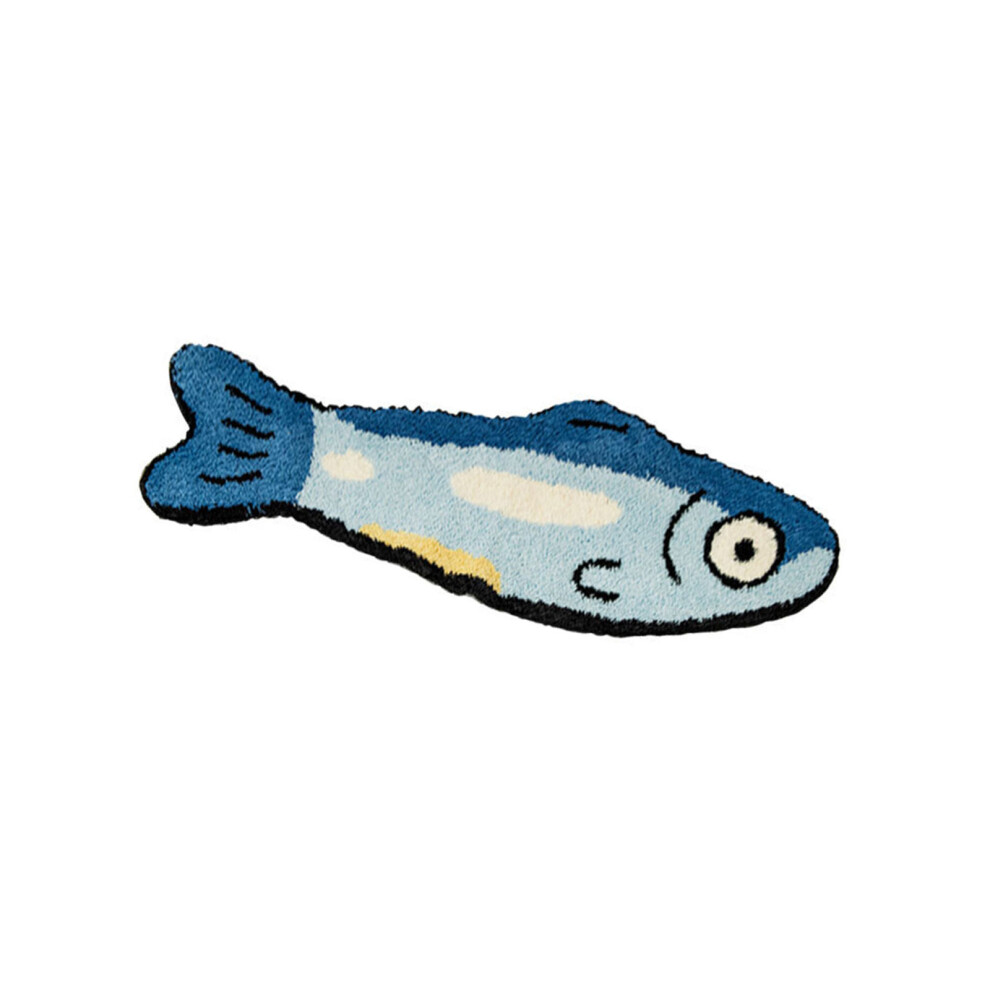 Elegant Fish Flocking Carpet For Kid Bedroom Playing-40 B Blue