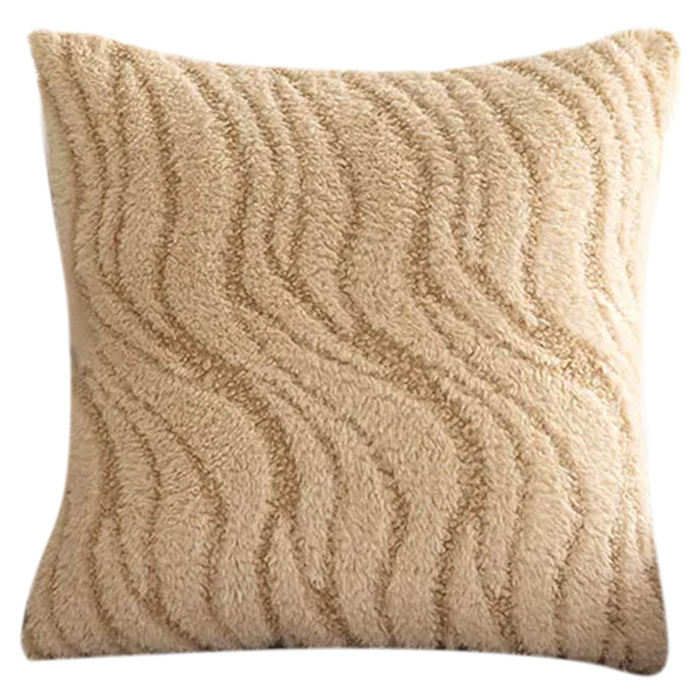 Modern Rippled Designs Throw Pillow-Brown color 4545 pillowcase