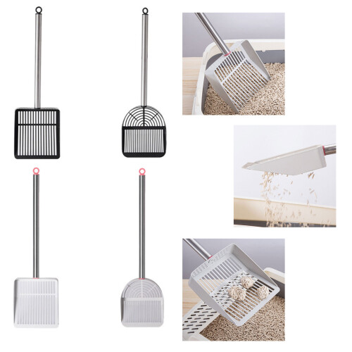 Cats Litter Scooper with Deep Shovel-Square shovel black 2