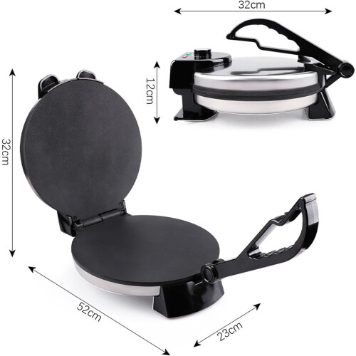 Electric Tortilla Maker, TwoSided Heating, Indicator Light, for Homemade Flatbreads 1