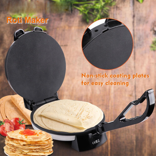 Electric Tortilla Maker, TwoSided Heating, Indicator Light, for Homemade Flatbreads 2