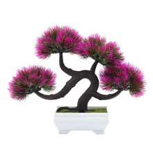Schitterende kunstmatige bonsai, ingelegd met kristalwitte stenen, inclusief antislipmatjes voor een stabiele presentatie, verfraait de inrichting
