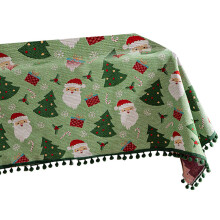 Custom Sized Party Tablecloth With Festival Designs for-Green B