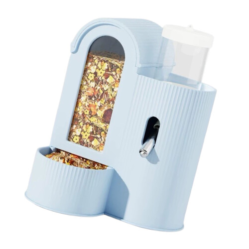 Space Saving Hamster Feeder Water Bottle Leakproof-Blue
