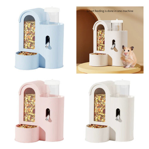 Space Saving Hamster Feeder Water Bottle Leakproof-Blue 2
