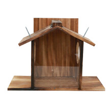 Wooden Outdoor Squirrels Feeders Featuring Removable Acrylic