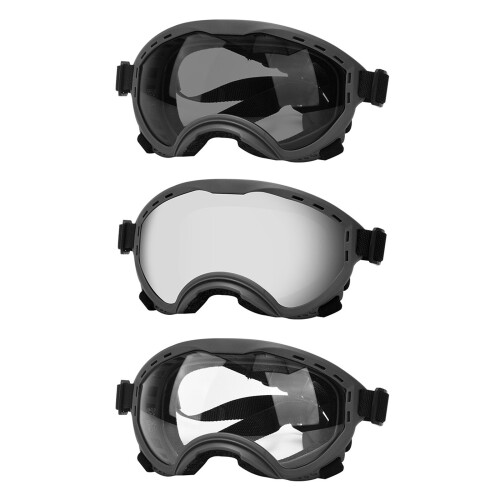 Pet Eye Protecting Goggles Sun Resistant-M Silver lenses 1