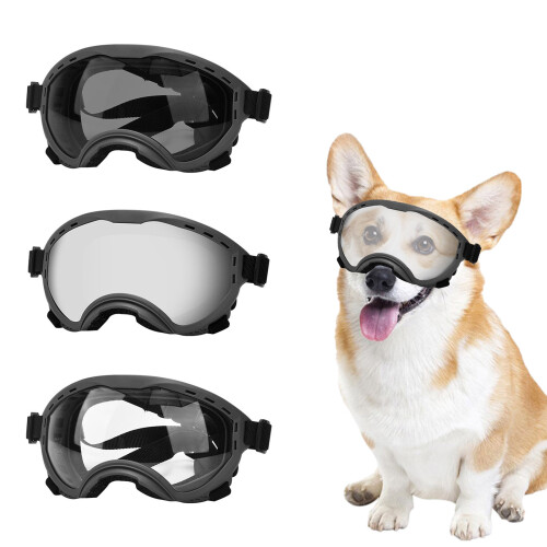 Pet Eye Protecting Goggles Sun Resistant-M Silver lenses 2