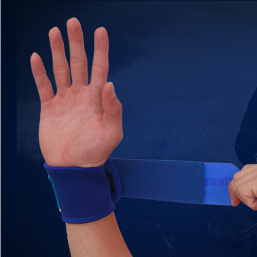 Breathable Blue Adjustable Elastic Wrist Wraps for Lifting and Gym 2