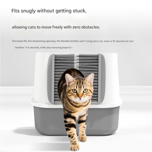 Low Maintenance Cats Litter Grooming Device Flexible Bristles 1