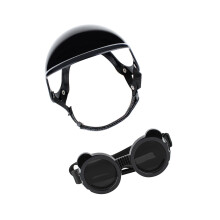 Fashion Pet Ridings Helmet Shockproof Goggles Protective-Black