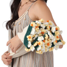 Lovely Crochet Rose Bouquet Blanket Knitted-Yellow white daisy