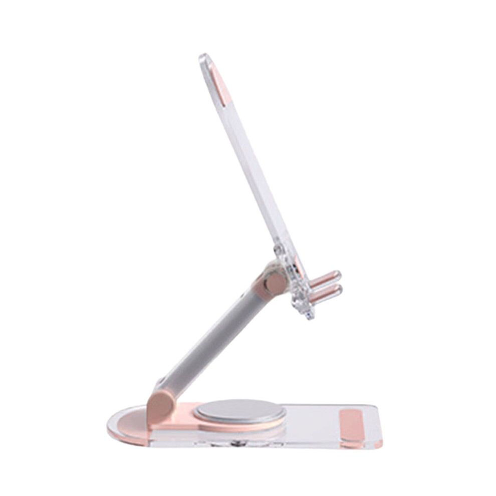 Clear Foldable Tabletop Phone Tablet Support Cradles- Pink 7704000216913