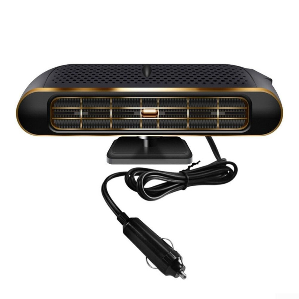12V Portable Car Heater 120W For Windshield Anti Fog Defrost Built In Safety Fuse Heat Resistant Material Black/Gold 9339159477762