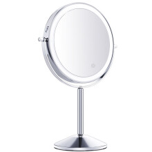 LED Vanity Mirror with 1X 5X Magnification, Lighted Makeup Mirror with 3 Color Lighting and Dimmable Light Settings, Height Adjustable 360 Swivel