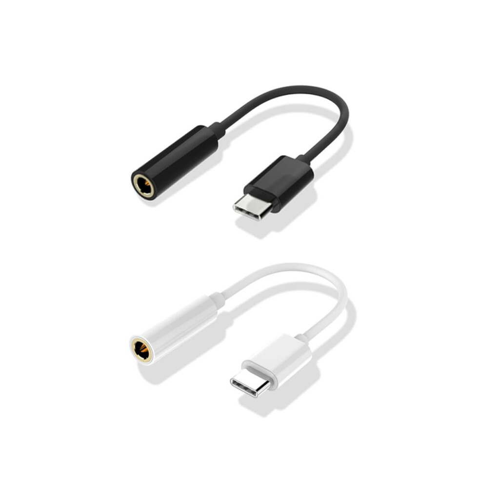 Usbc To Audio Adapter 2Pack, Typec Male To Aux Female Jack, 3.5Mm Headphone Connector, Reversible Design, Black 9339159478110