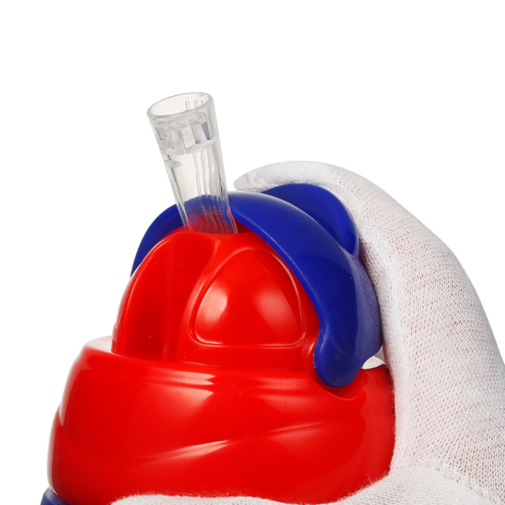 Baby Cartoon Feeding Bottle With Straw 260Ml Leakproof & Easy Sip Blue