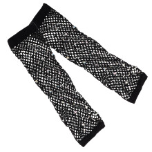 1Paar Schwarze Netzarmhandschuhe Mit , Fingerlos, Für