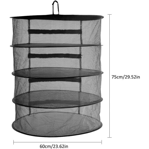 Herb Drying Rack, Collapsible Design with Zippered Chambers, Durable Polyester Mesh for Even Drying of Large Quantities, Steel Wireframe Construction 1