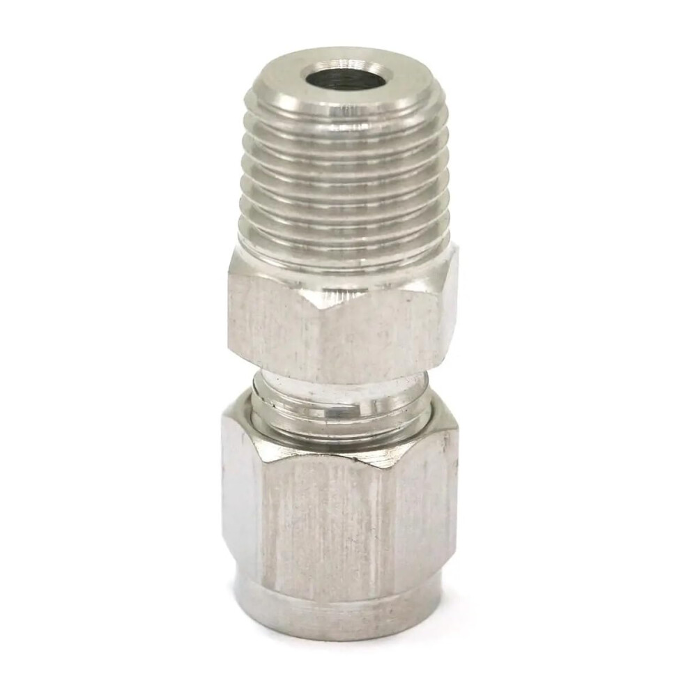 1/4' Npt Male Tube Od 1/4' 304 Stainless Steel Sleeve Ferrule Pneumatic Connector Fitting 9067246071318