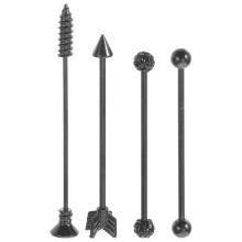 1Conjunto Decoração Preto Aço Inoxidável