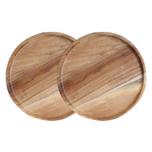 Multifunctional Wooden Serving Plates, Natural Wood Material With Minimalist Design, Stackable Decorative Tray Enhancing Rustic Centerpiece Settings