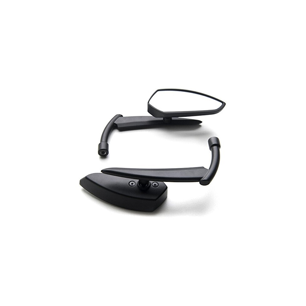 Universal Custom Motorcycle Cruiser Mirrors Universal Fit Rear View Mirrors Chrome Adapters Black 9105992428021