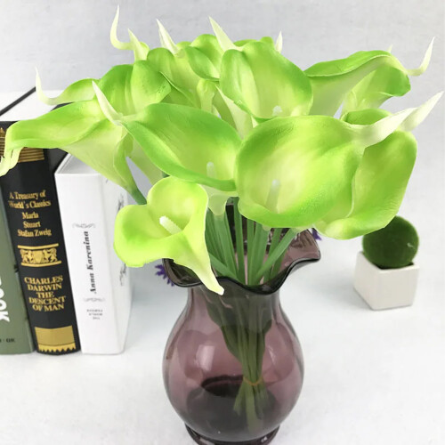 10 τεμάχια τεχνητά λουλούδια Calla Lily, ρεαλιστικό μπουκέτο για διακόσμηση γάμου, 1