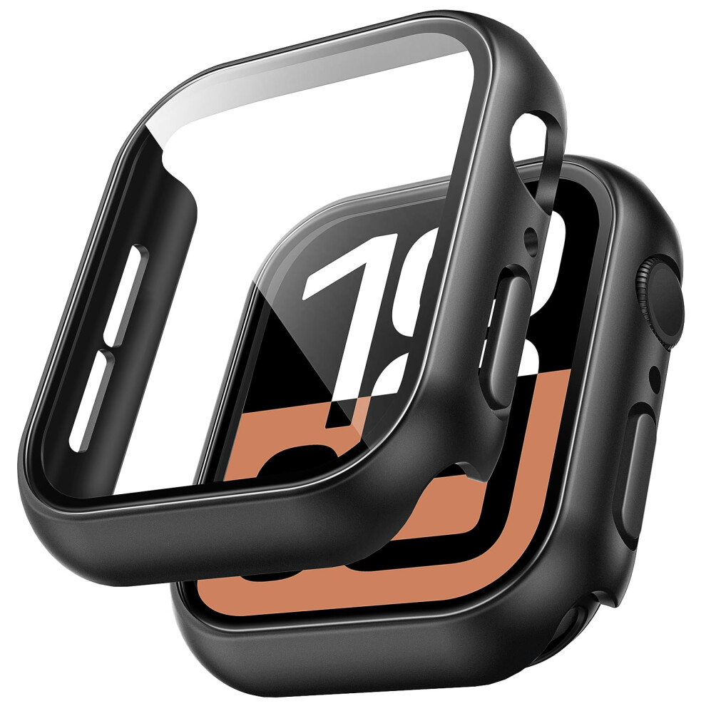 Hard Case For Watch Series 11/10 42Mm, 360Degree Shockproof, 9H Tempered Glass Screen Scratchresistant Black 9339159478486