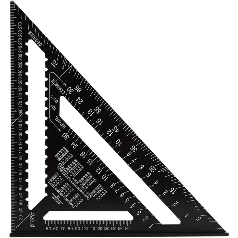 Triangle Ruler, Metric And Imperial Measurement, High Precision Aluminum Alloy Layout Measuring Tool For Construction Projects And Carpentry 9012352845049