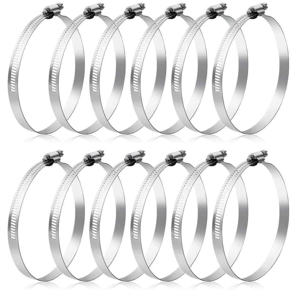 Adjustable Stainless Steel Hose Clamps 91114Mm Worm Drive Duct Clamps 12 Pcs Assortment Hoses And Pipes 9323874215365
