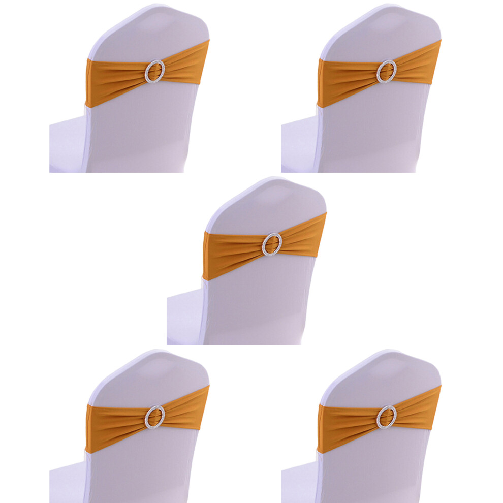 5Pcs Spandexs Chair Cover Band Ribbon Chair Tie Back for-Golden-image-OPC-PNB7VBK-NEW
