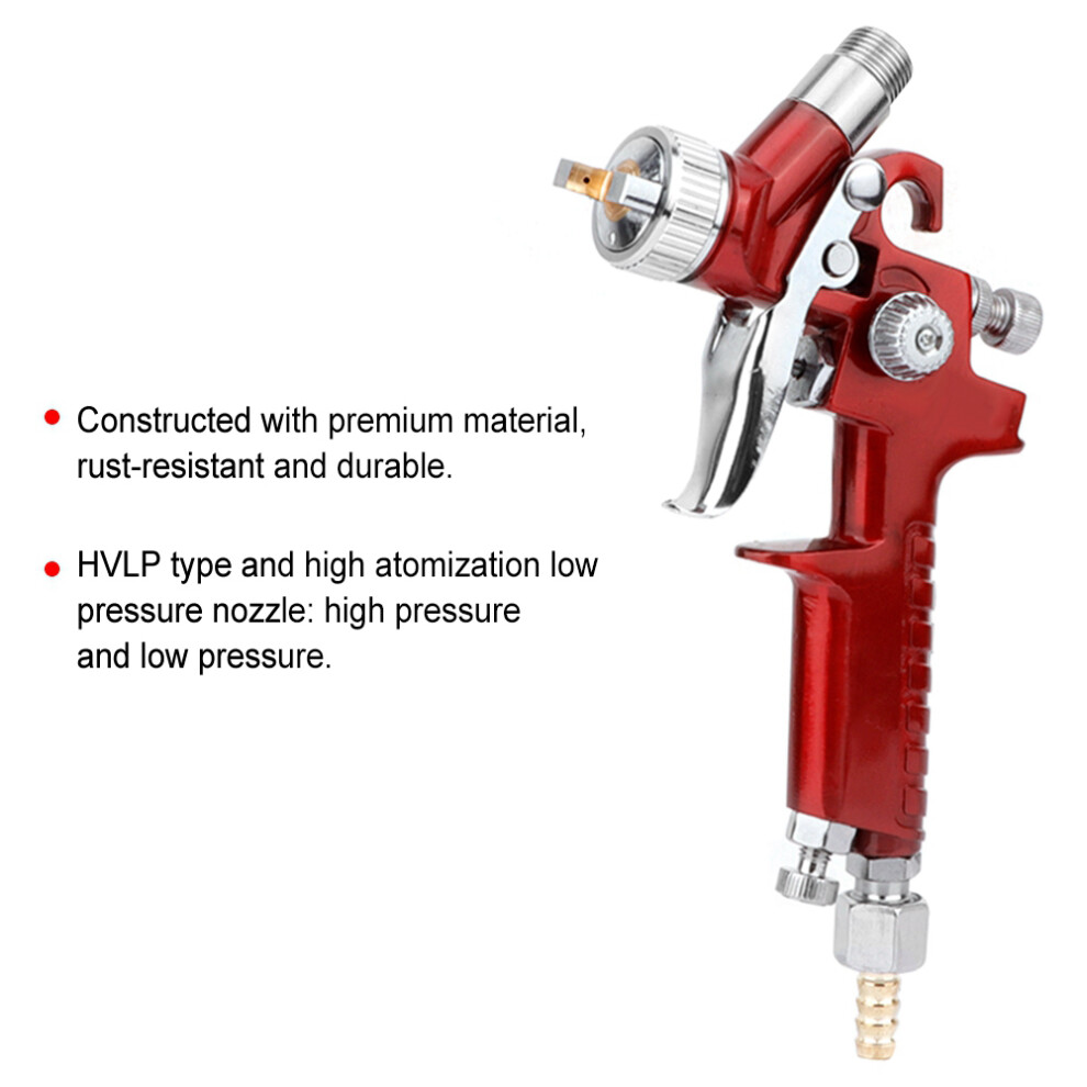 Mini Manual Spray Paint Gun 1.0Mm Nozzle, 125Ml, Wine Red 8451364151853