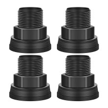 ABS-doorvoer met schroefdraad voor regentonaansluiting, doorvoer voor waterreservoir, zwart polypropyleen, 3/4 inch buitendraad, 1/2 inch