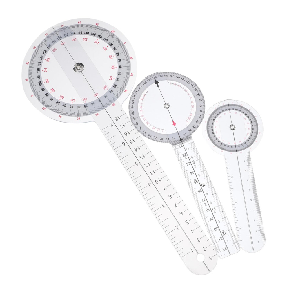 Medical Goniometer Protractor 3 Piece Ruler For Accurate Angle Measurement Clear Multipurpose Tools For Joint Assessment 9067246071776