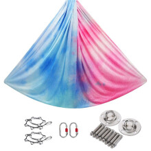 Yoga Hammock Aerial Silks Sling Aerial Yoga Stand 4x2.6m Model 07 With  Elastic Stretching Band Gym Home