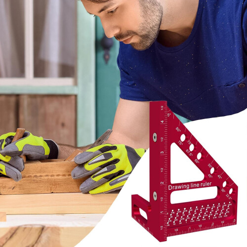 Carpenter Square MultiAngle Woodworking Protractor Ruler 22.590 Aluminum Alloy Precision Tool For Crafting 2
