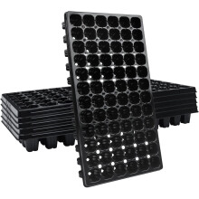 Plant Growing Plastic Trays For Microgreens Cultivation, Drainage Hole Design With Flexible Reusable Material, 72 Cells Gardening Germination Tray For