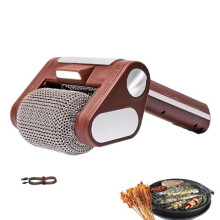 Bristle Rotating Grill Brush Rechargeable Electric Cleaner LED Light Detachable Stainless Roller 350 RPM Outdoor BBQ