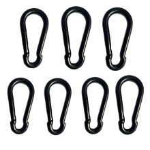 Heavy Duty SpringLoaded Carabiners 7Pack, 460 Lb Capacity, Black Snap Hooks For Camping, Hiking, Fishing, Hammocks