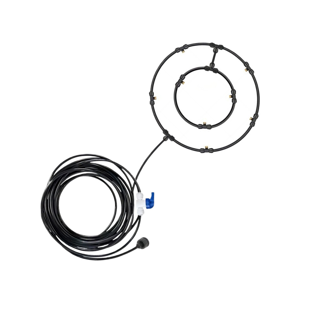 (Plastic double ring) Cooling System With Misting Fan Beat Heat With Ease Have Long Service