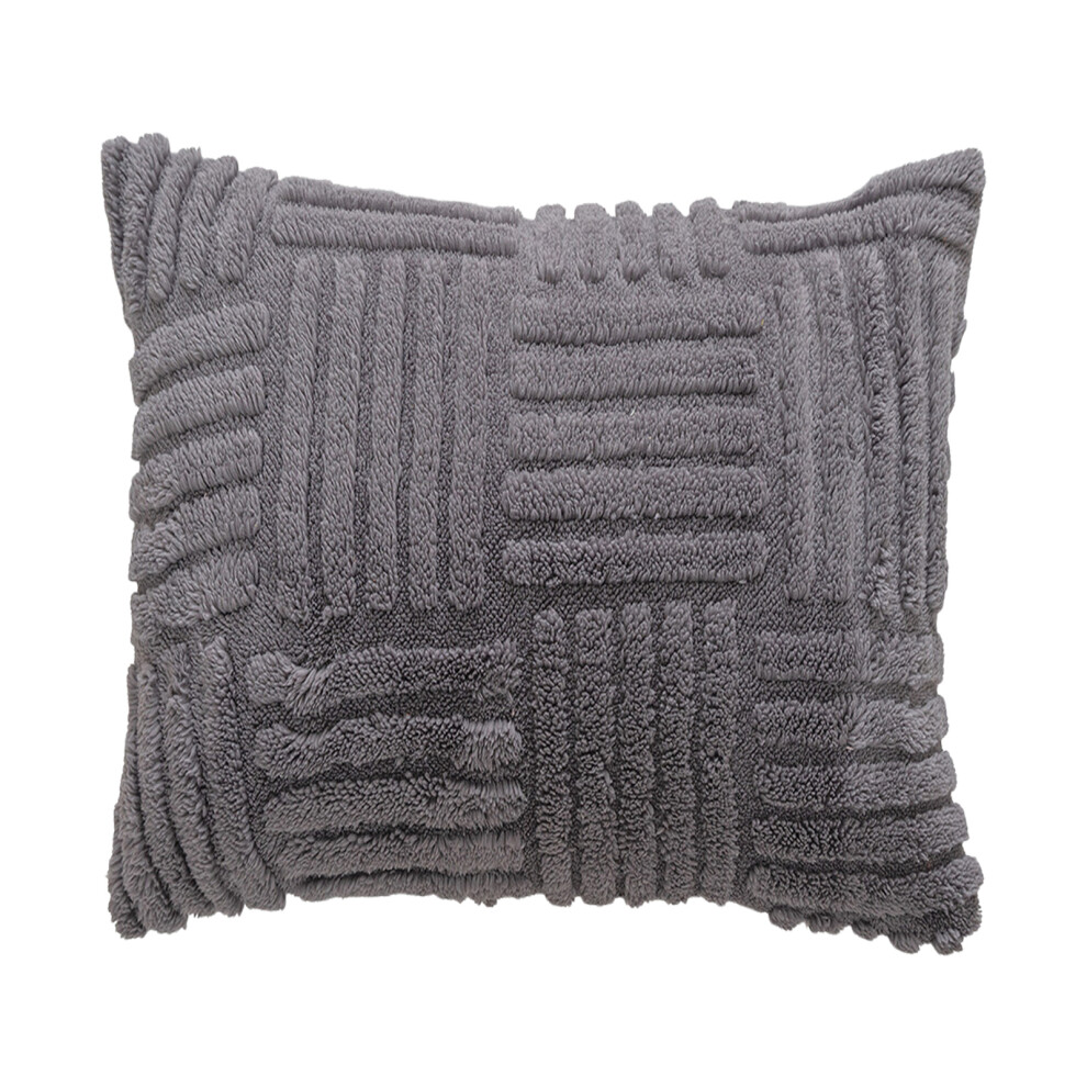 Corduroy Throw Pillow Slip, Soft-45 45cm with core Dark Grey