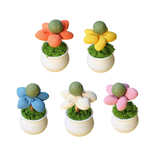 Interaction Catnips Potted Plant Toy For Kittens Chewing-Orange 1